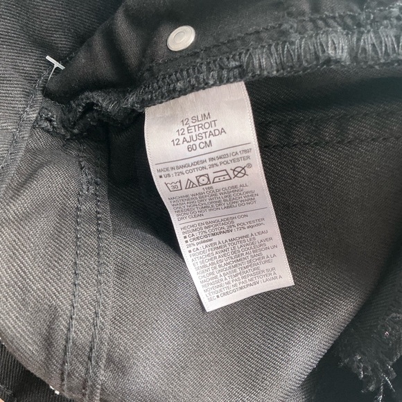 Black Denim High-Waisted Girls Shorts Size 12 - Picture 5 of 6